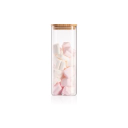 Ardesto ქილა Jar Fresh, 1000ml, glass, bamboo, square, transparent-JUSTSHOP.GE-ზე