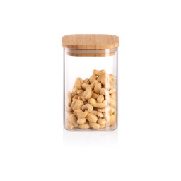 Ardesto ქილა Jar Fresh, 480 ml, square, glass, bamboo-JUSTSHOP.GE-ზე