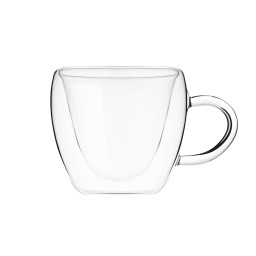 Ardesto ჭიქების ნაკრები Double wall borosilicate glass mug set, 300 ml, 2 pcs, with handles