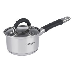 Ardesto ქვაბი Saucepan Gemini, glass lid, 1.8 l, gray handles with silicone