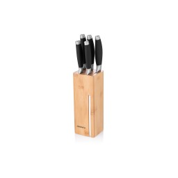Ardesto დანების ნაკრები Knife set Gemini 6 pcs, s/s, plastic, block: bamboo, s/s-JUSTSHOP.GE-ზე