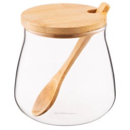 Ardesto ქილა Jar Fresh Sugar 500 ml, glass, bamboo-JUSTSHOP.GE-ზე