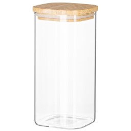 Ardesto ქილა Jar Fresh, 700 ml, square, glass, bamboo-JUSTSHOP.GE-ზე