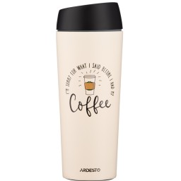 Ardesto თერმოსი Travel mug Coffee Time, 450ml, stainless steel, beige-JUSTSHOP.GE-ზე