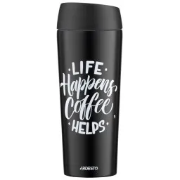 Ardesto თერმოსი Travel mug Coffee Time, 450ml, stainless steel, black