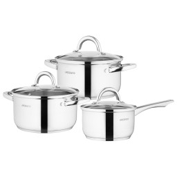 Ardesto ქვაბების ნაკრები Cookware set Gemini Gourmet Andria, 6pcs, stainless steel