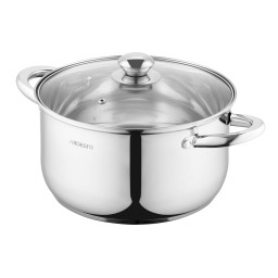 Ardesto ქვაბი Casserole with glass lid Gemini Gourmet Spoleto,, 5.8l, stainless steel-JUSTSHOP.GE-ზე