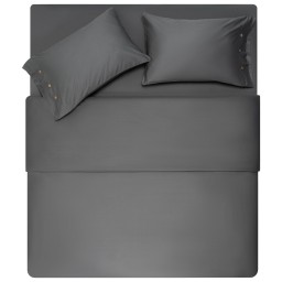 Ardesto თეთრეულის ნაკრები Bedding set 2.0 Mix&Match, sateen, duvet cover 200x220cm, bed sheet 240х260cm, pillowcases (2) 50x70cm, 100% cotton, gray-JUSTSHOP.GE-ზე