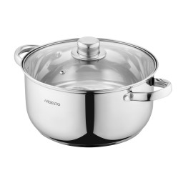 Ardesto ქვაბი Casserole with glass lid Gemini Gourmet Aosta, 5l, stainless steel