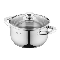 Ardesto ქვაბი Casserole with glass lid Gemini Gourmet Spoleto,, 2.3l, stainless steel