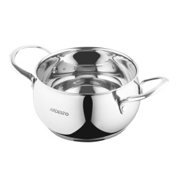 Ardesto ქვაბი Casserole with glass lid Gemini Liguria, 2.2l, stainless steel