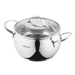 Ardesto ქვაბი Casserole with glass lid Gemini Liguria, 3l, stainless steel