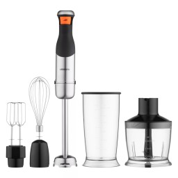 Ardesto ბლენდერი Blender submersible HBG-800DWHCHC, 800W, 4in1, bowl-600ml, chopper 500 ml black-silver-JUSTSHOP.GE-ზე