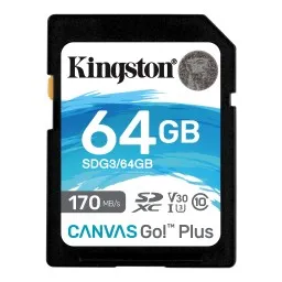 Kingston მეხსიერების ბარათი 64GB SDXC C10 UHS-I U3 R170/W70MB/s Canvas Go Plus-JUSTSHOP.GE-ზე