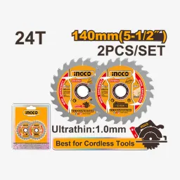 Ingco ულტრათხელი ხერხის პირი 140მმ TCT-24T (TSB1403)