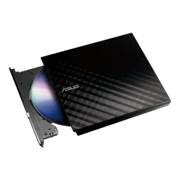 ASUS დისკის წამკითხველი, ჩამწერი SDRW-08D2S-U LITE DVD+-R/RW burner USB2.0 черный Retail Box Slim-JUSTSHOP.GE-ზე