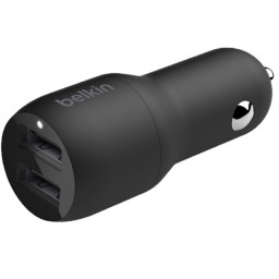 Belkin მანქანის დამტენი DUAL USB-A CAR CHARGER 12W X2, BLK-JUSTSHOP.GE-ზე