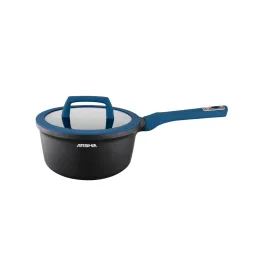 სარძევე გრანიტის მინის თავსახურით შავი/ლურჯი CO135-3096 18სმ 26532 ARSHIA