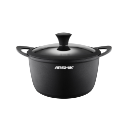 ქვაბი გრანიტის შავი 24სმ თავსახურით CO498-3114 26491 ARSHIA