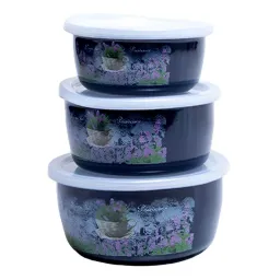 კონტეინერების ნაკრები ემალის შავი 14-16-18სმ 0,85-1,3-2ლტ 3ც 3953B 31017 ARSHIA 