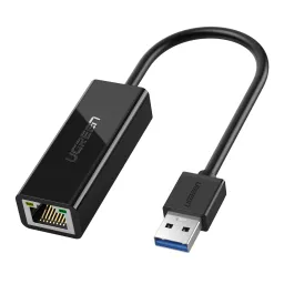 Lan ადაპტერი UGREEN CR111 (20256) USB 3.0 to RJ45 Gigabit Ethernet Adapter, Black-JUSTSHOP.GE-ზე