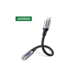 აუდიო ადაპტერი UGREEN US211 (30756), Lightning to Aux 3.5mm, 10cm, Black-JUSTSHOP.GE-ზე