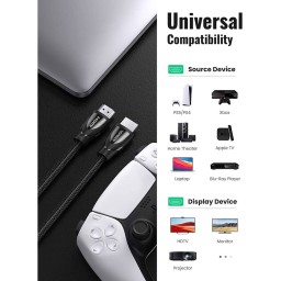 HDMI კაბელი UGREEN HD140 (80403), 8K, 2.1 HDMI to HDMI Cable, 2m, Black