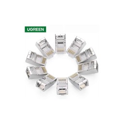 ქსელის კაბელის კონექტორი UGREEN NW111 (20333) Cat6 Connector Shielded Crystal Head 10Pack-JUSTSHOP.GE-ზე