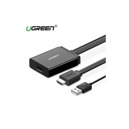 HDMI გადამყვანი UGREEN MM107 (40238), HDMI to DP Converter 0.5m + USB for power, Black
