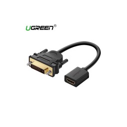 ადაპტერი UGREEN 20118 DVI Male to HDMI Female Adapter Cable, 22cm, Black