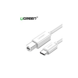 პრინტერის კაბელი UGREEN US241 (40417), Type-C to USB-B Cable, 1.5m, White-JUSTSHOP.GE-ზე