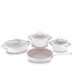 ქვაბებისა და ტაფების ნაკრები Korkmaz A2619-2 Linea 7 pcs Cookware Set- Vanilla