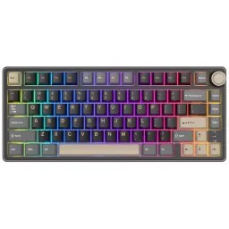კლავიატურა Royal Kludge RK R75 RGB Mechanical Keyboard, Brown switch, Hot Swappable, Type-C wired, Phantom-JUSTSHOP.GE-ზე