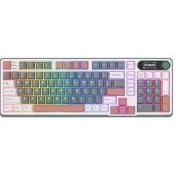 კლავიატურა Royal Kludge RK S98 RGB Mechanical Keyboard, Chartreuse switch, Smart Display, Hot Swappable, Type-C wired, Bluetooth 5.0, 2.4GHz, Camping-JUSTSHOP.GE-ზე