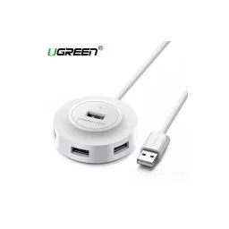 USB ჰაბი UGREEN CR106 (20270), 4xUSB 2.0, 1m, White-JUSTSHOP.GE-ზე