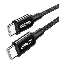 USB კაბელი UGREEN US557 (15275), 100W, Type-C to Type-C, 1m, Black-JUSTSHOP.GE-ზე