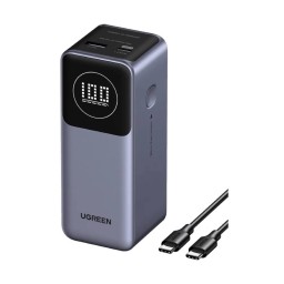 პორტატული დამტენი UGREEN PB724 (35526B) Nexode, 12000mAh 100W, Type-C, USB-A, Power Bank With Smart Digital Display, Grey