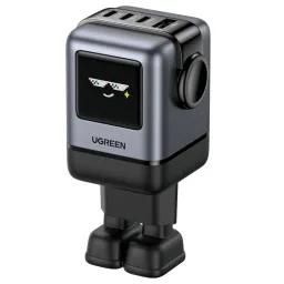 მობილურის დამტენი UGREEN X688 (45515B) Nexode Uno RobotGaN, 100W, USB, Type-C, Phone Charger, Grey-JUSTSHOP.GE-ზე