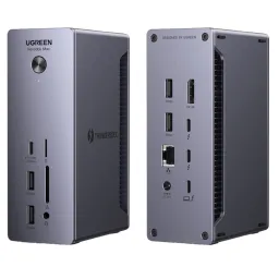 USB-C ჰაბი UGREEN U710 (25054EU) Revodok Max 213, Type-C, USB-A, DP, SD/TF, 3.5mm, Ethernet, USB-C Hub 13-in-1 Docking Station, Grey