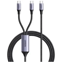 USB კაბელი UGREEN US561 (35087), 100W, Type-C to Type-C, 1.5m, Grey-JUSTSHOP.GE-ზე