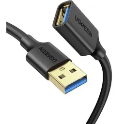 USB დამაგრძელებელი UGREEN US129 (30127), USB 3.0 Male to USB Female, Extension Male Cable, 3m, Black-JUSTSHOP.GE-ზე