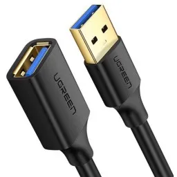 USB დამაგრძელებელი UGREEN US129 (10373), USB 3.0 Male to USB Female, Extension Male Cable, 2m, Black-JUSTSHOP.GE-ზე
