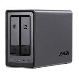 Storage system UGREEN NASync DXP2800 (25369) Dual-slot Desktop NAS, Intel N100, 8GB, Diskless, USB, Type-C, HDMI, RJ45, Space Gray-JUSTSHOP.GE-ზე