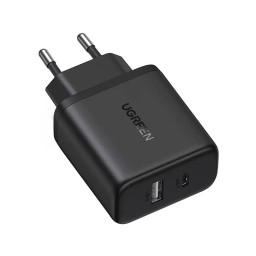მობილურის დამტენი UGREEN X227 (45302), 20W, Type-C, USB, Black-JUSTSHOP.GE-ზე