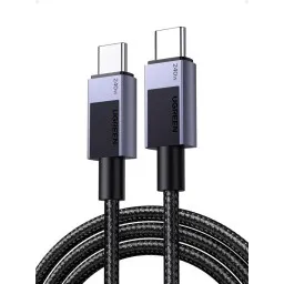 USB კაბელი UGREEN L513 (45067), 240W, Type-C to Type-C PD Fast Charging Cable, 1m, Space Gray-JUSTSHOP.GE-ზე