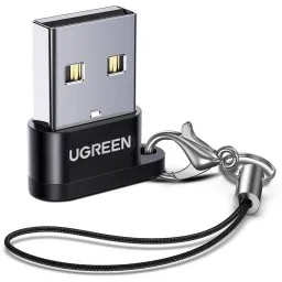 USB ადაპტერი UGREEN US280 (50568), USB-A Male To Type-C Female Adapter, Black-JUSTSHOP.GE-ზე