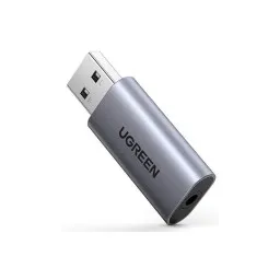 USB ხმის ბარათი UGREEN CM383 (80864) 2-in-1 USB External Sound Card, Gray-JUSTSHOP.GE-ზე