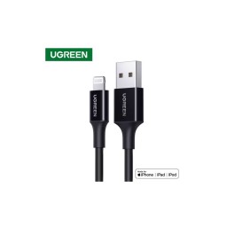 USB კაბელი UGREEN US155 (80822), MFi, USB to Lightning, 1m, Black-JUSTSHOP.GE-ზე