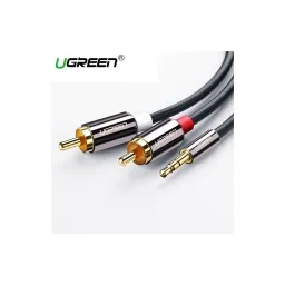 აუდიო კაბელი UGREEN AV116 (10590) 3.5mm to 2 RCA audio cable adapter male to male 3.5mm Audio Line to dual lotus head line 2 rca Aux Audio Cable 3m (Black)