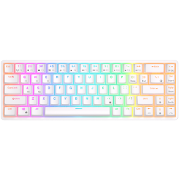 კლავიატურა Royal Kludge RK G68 RGB Mechanical Keyboard, Red switch, Hot Swappable, Wireless, USB Type-C, 2.4 GHz, Bluetooth, White-JUSTSHOP.GE-ზე